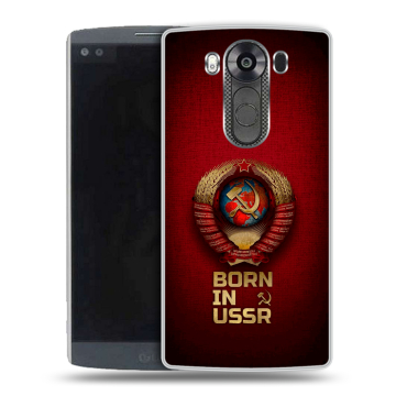 Силиконовый чехол на LG V10 с принтом Флаг Герб СССР Силиконовый чехол на LG V10 с принтом Флаг Герб СССР