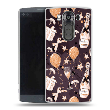 Силиконовый чехол на LG V10 с принтом Новый год Силиконовый чехол на LG V10 с принтом Новый год