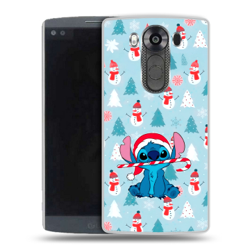 Силиконовый чехол на LG V10 с принтом Стич Новый год Силиконовый чехол на LG V10 с принтом Стич Новый год