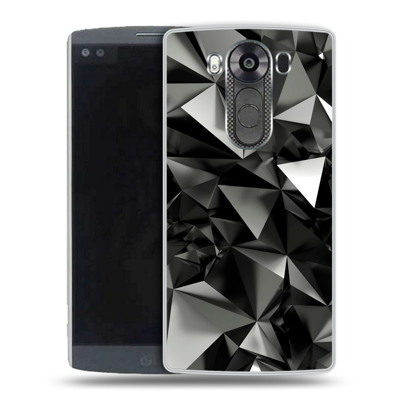Пластиковый чехол на LG V10 с принтом Черные кристаллы Пластиковый чехол на LG V10 с принтом Черные кристаллы