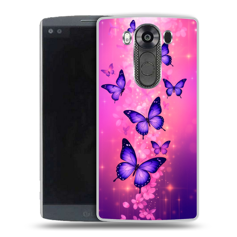 Пластиковый чехол на LG V10 с принтом Бабочки Пластиковый чехол на LG V10 с принтом Бабочки