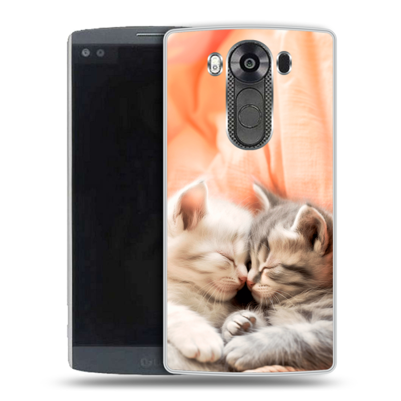 Силиконовый чехол на LG V10 с принтом Котята Силиконовый чехол на LG V10 с принтом Котята