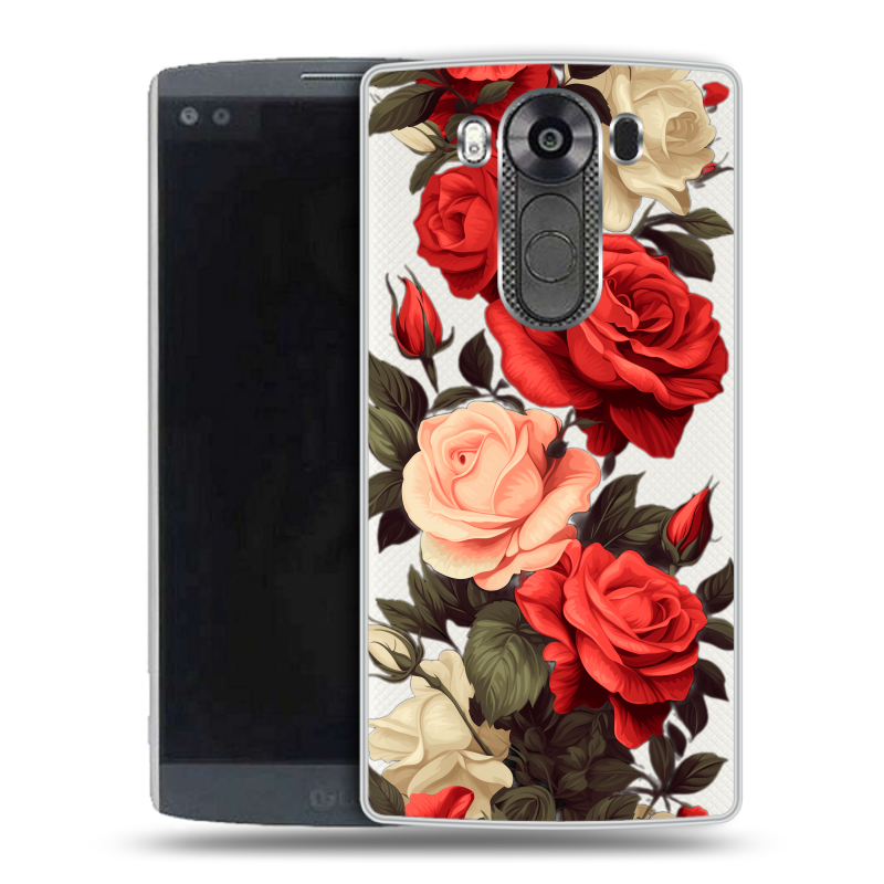 Силиконовый чехол на LG V10 с принтом Розы Силиконовый чехол на LG V10 с принтом Розы