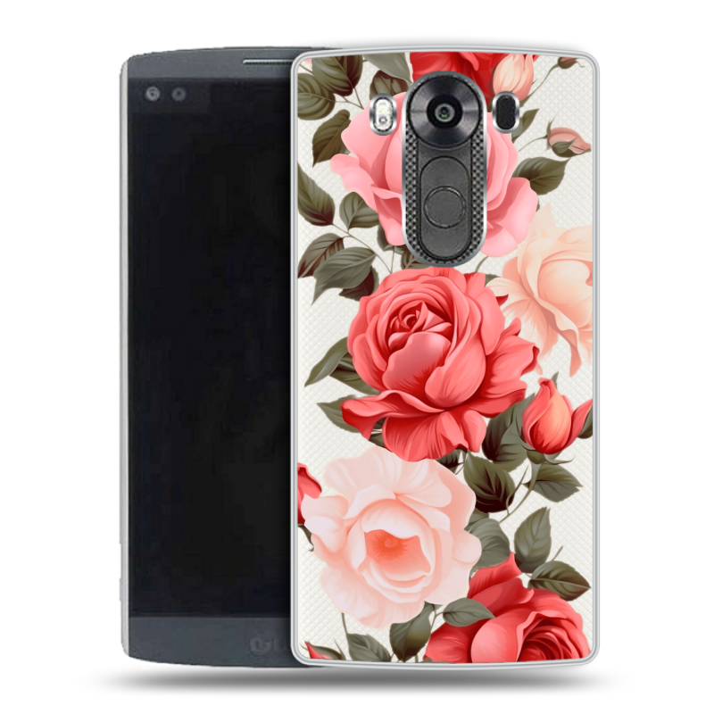 Силиконовый чехол на LG V10 с принтом Розы Силиконовый чехол на LG V10 с принтом Розы