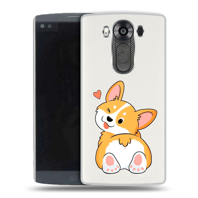 Силиконовый чехол на LG V10 с принтом Корги Силиконовый чехол на LG V10 с принтом Корги
