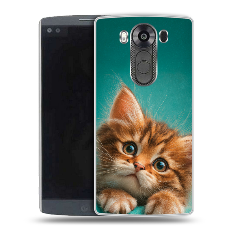Силиконовый чехол на LG V10 с принтом котенок Силиконовый чехол на LG V10 с принтом котенок