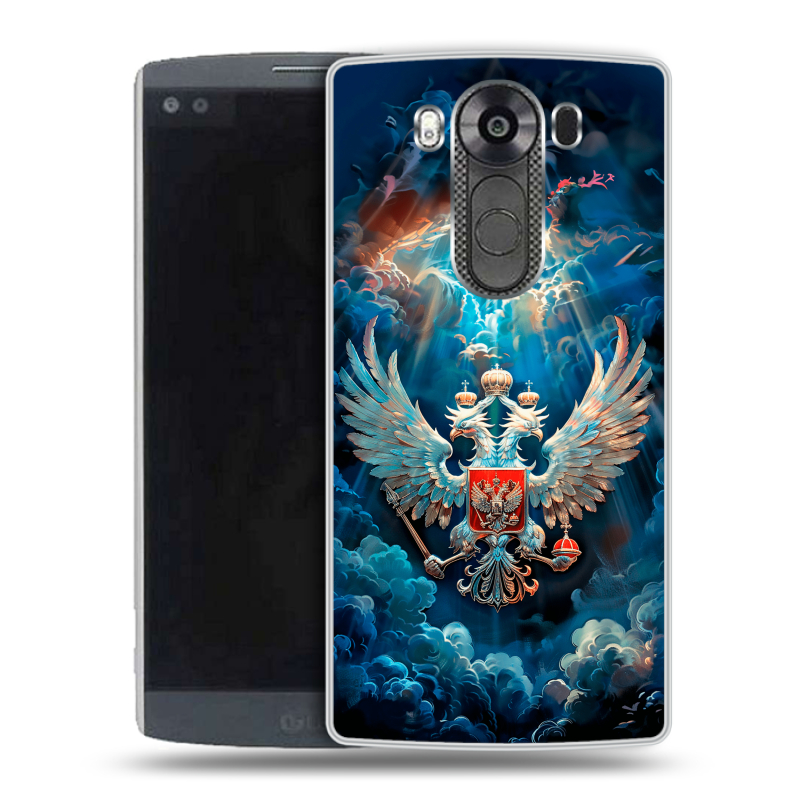 Пластиковый чехол на LG V10 с принтом Герб флаг России Пластиковый чехол на LG V10 с принтом Герб флаг России