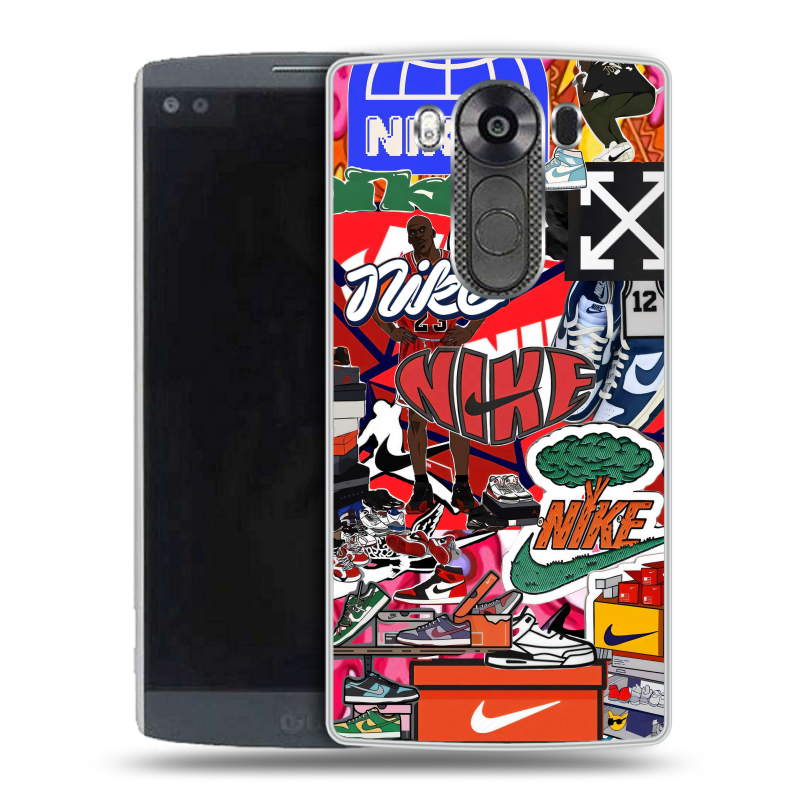 Пластиковый чехол на LG V10 с принтом Найк Nike яркий Пластиковый чехол на LG V10 с принтом Найк Nike яркий
