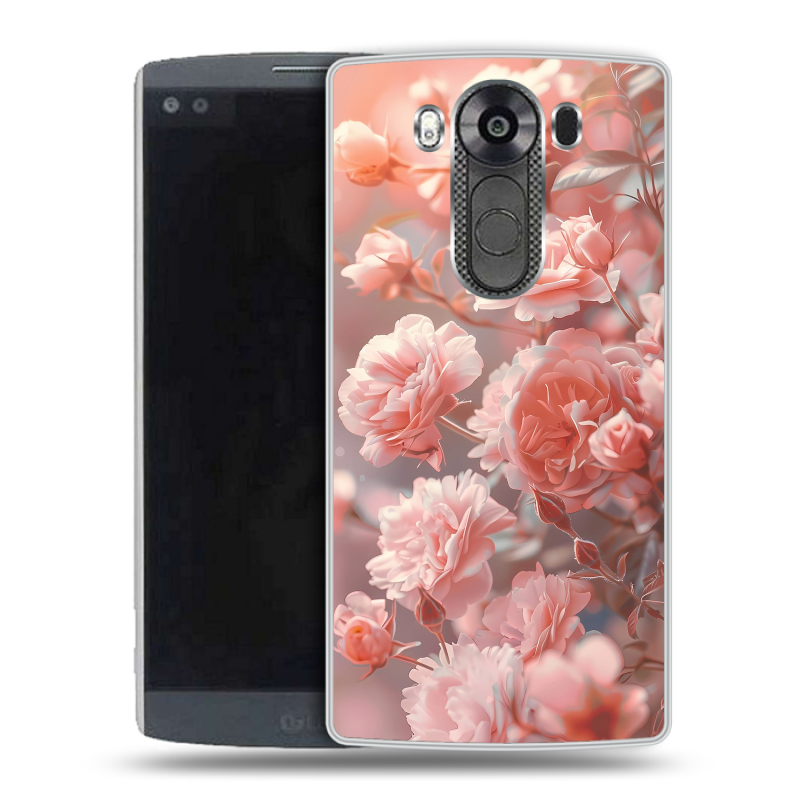 Пластиковый чехол на LG V10 с принтом Розовые розы Пластиковый чехол на LG V10 с принтом Розовые розы