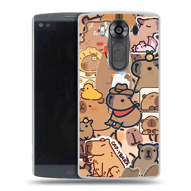 Пластиковый чехол на LG V10 с принтом капибара Пластиковый чехол на LG V10 с принтом капибара