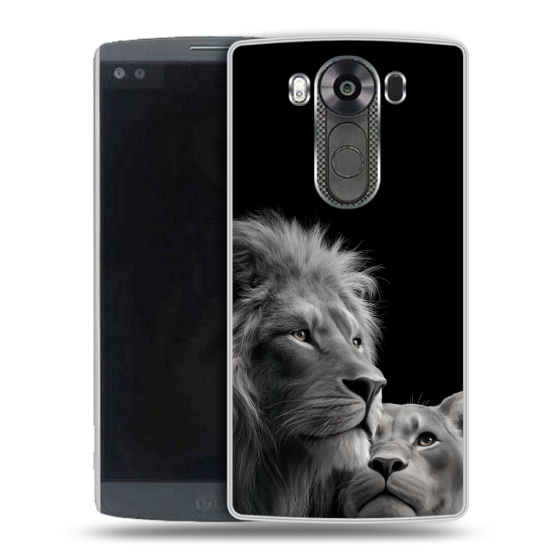 Силиконовый чехол на LG V10 с принтом Лев кошки Силиконовый чехол на LG V10 с принтом Лев кошки