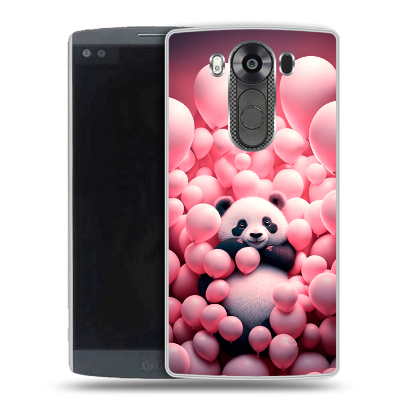 Силиконовый чехол на LG V10 с принтом Панда Силиконовый чехол на LG V10 с принтом Панда