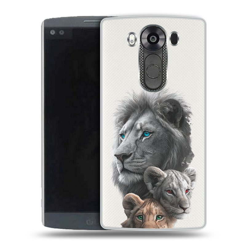 Пластиковый чехол на LG V10 с принтом Львы Пластиковый чехол на LG V10 с принтом Львы