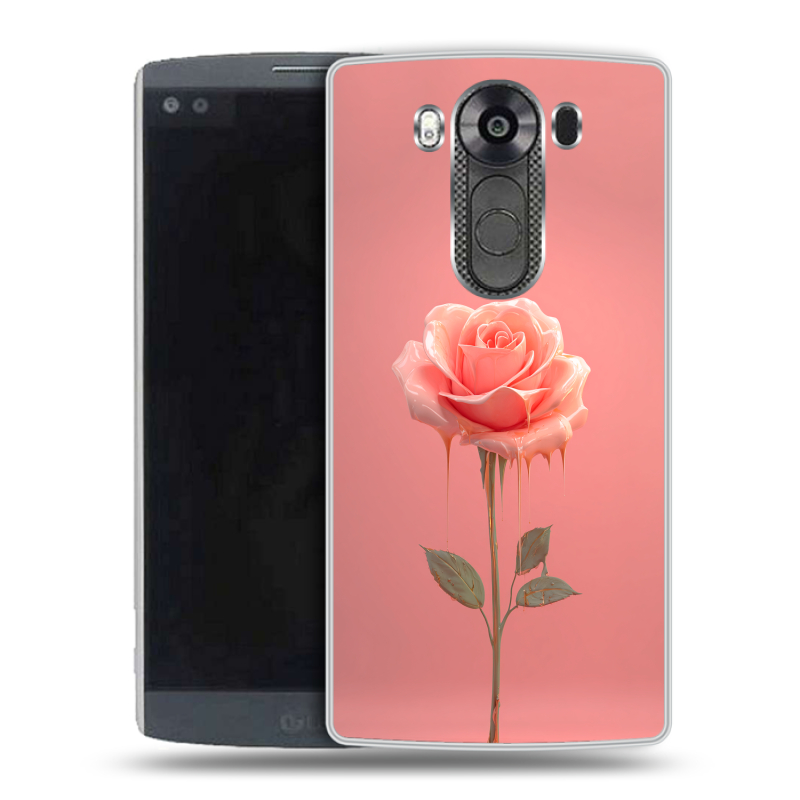 Силиконовый чехол на LG V10 с принтом Розовая роза Силиконовый чехол на LG V10 с принтом Розовая роза