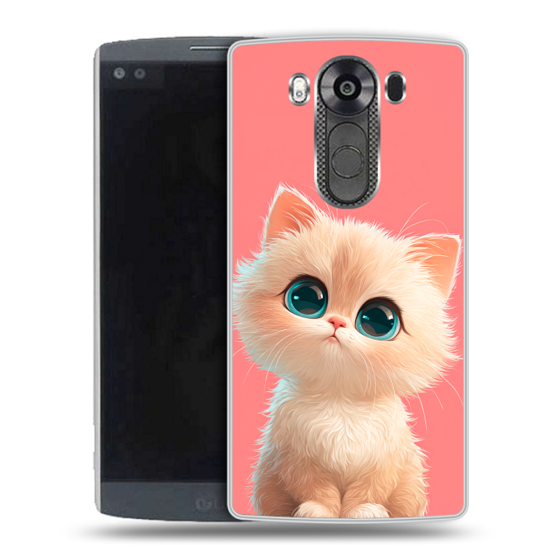 Пластиковый чехол на LG V10 с принтом Розовый котенок Пластиковый чехол на LG V10 с принтом Розовый котенок