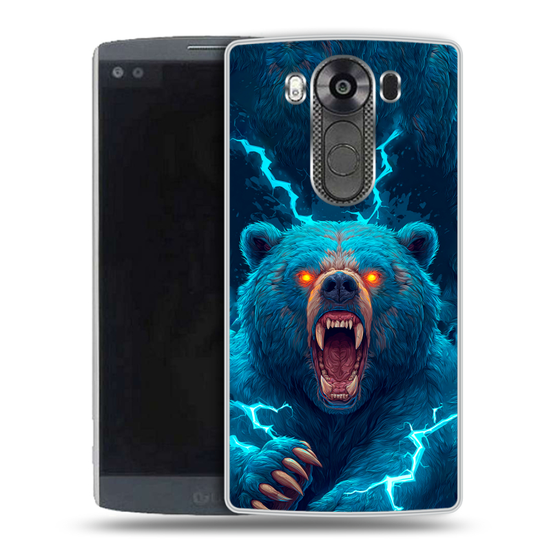 Силиконовый чехол на LG V10 с принтом Медведь Силиконовый чехол на LG V10 с принтом Медведь