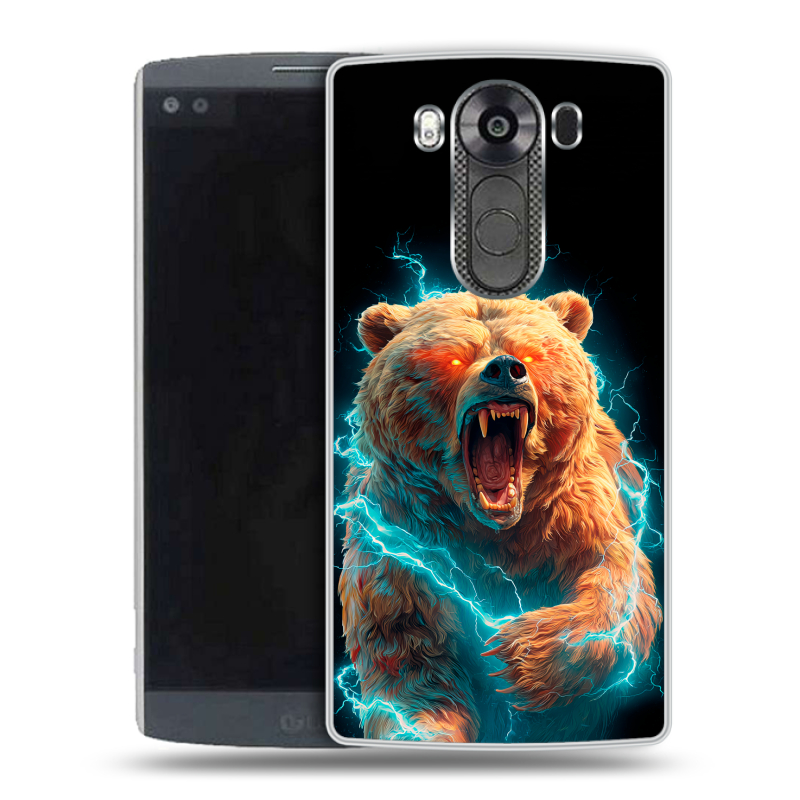 Силиконовый чехол на LG V10 с принтом Медведь Силиконовый чехол на LG V10 с принтом Медведь
