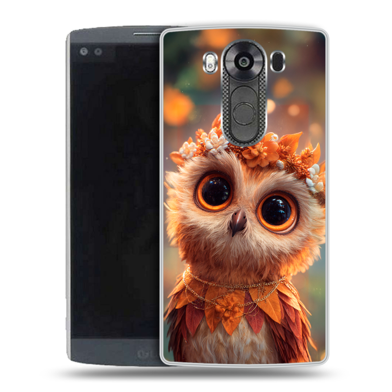 Силиконовый чехол на LG V10 с принтом Милая сова Силиконовый чехол на LG V10 с принтом Милая сова