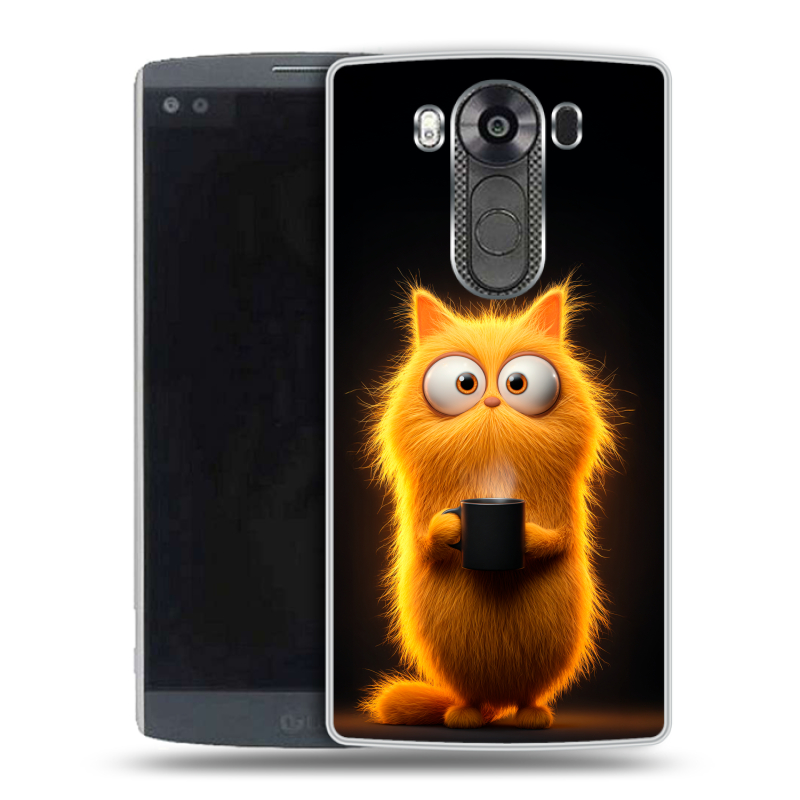 Силиконовый чехол на LG V10 с принтом Смешной кот Силиконовый чехол на LG V10 с принтом Смешной кот