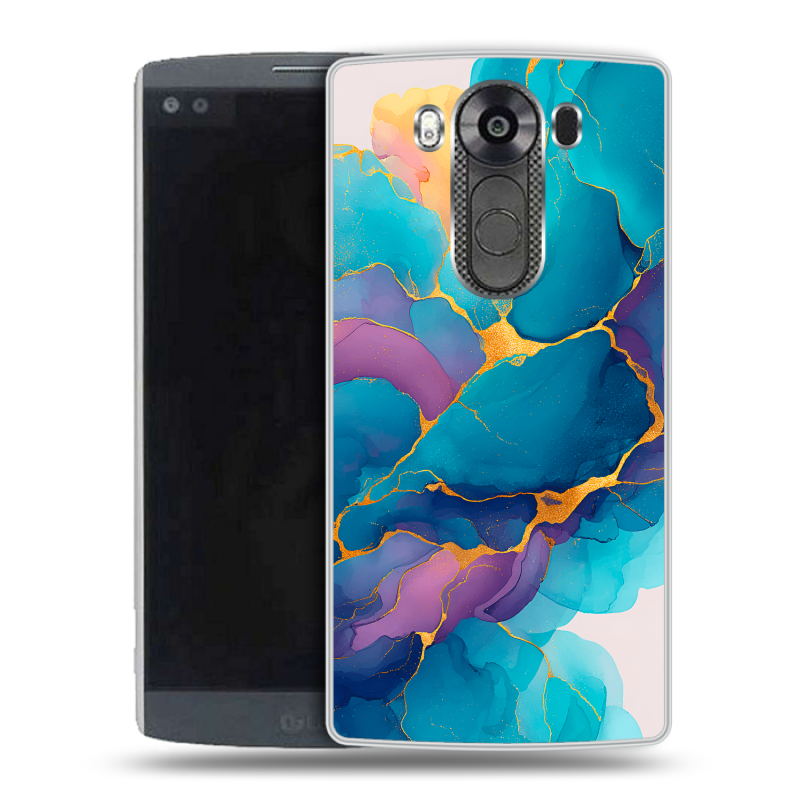 Силиконовый чехол на LG V10 с принтом Мрамор блестки Силиконовый чехол на LG V10 с принтом Мрамор блестки