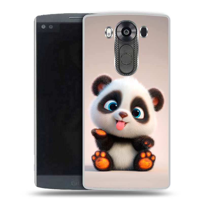 Силиконовый чехол на LG V10 с принтом милая панда Силиконовый чехол на LG V10 с принтом милая панда