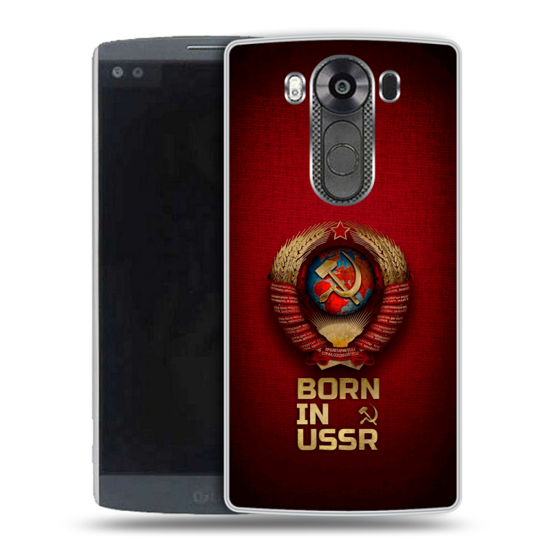 Пластиковый чехол на LG V10 с принтом Флаг Герб СССР Пластиковый чехол на LG V10 с принтом Флаг Герб СССР