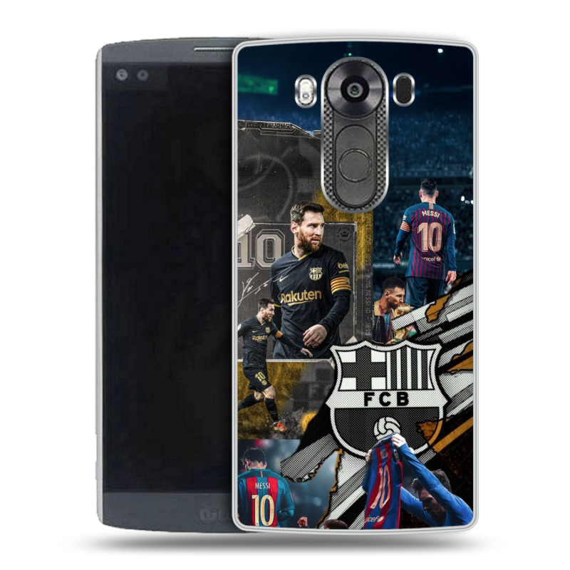 Пластиковый чехол на LG V10 с принтом Messi Barcelona Пластиковый чехол на LG V10 с принтом Messi Barcelona