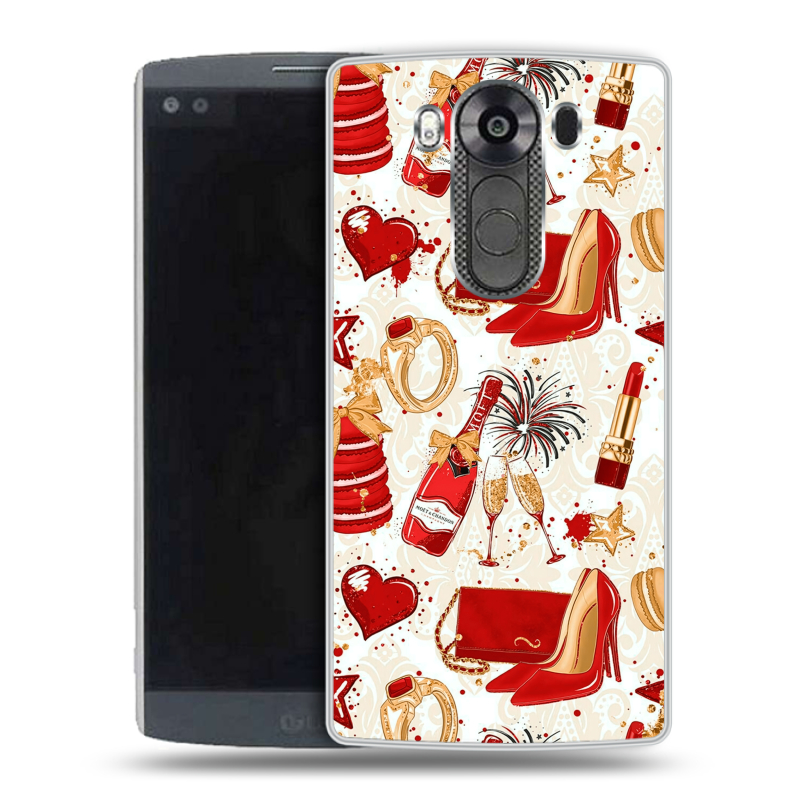 Силиконовый чехол на LG V10 с принтом Новый год Силиконовый чехол на LG V10 с принтом Новый год