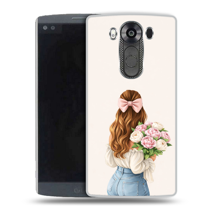 Силиконовый чехол на LG V10 с принтом женский Силиконовый чехол на LG V10 с принтом женский
