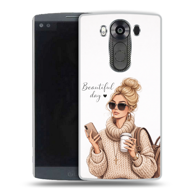 Силиконовый чехол на LG V10 с принтом женский Силиконовый чехол на LG V10 с принтом женский