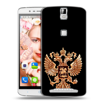 Пластиковый чехол на Elephone P8000 с принтом Герб России золотой Пластиковый чехол на Elephone P8000 с принтом Герб России золотой