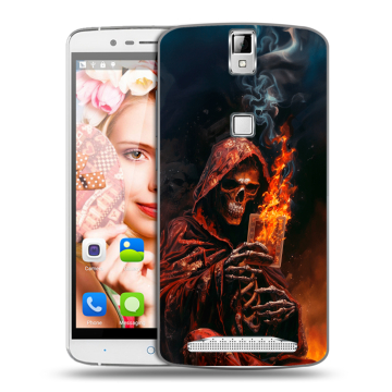Пластиковый чехол на Elephone P8000 с принтом Скелет и карты Пластиковый чехол на Elephone P8000 с принтом Скелет и карты
