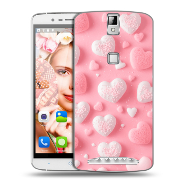 Пластиковый чехол на Elephone P8000 с принтом Сердечки