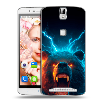 Пластиковый чехол на Elephone P8000 с принтом Медведь