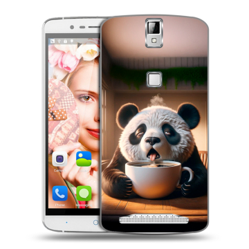 Пластиковый чехол на Elephone P8000 с принтом смешная панда Пластиковый чехол на Elephone P8000 с принтом смешная панда