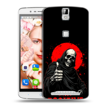 Пластиковый чехол на Elephone P8000 с принтом смешной скелет