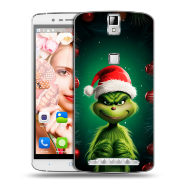 Пластиковый чехол на Elephone P8000 с принтом Гринч Новый год Рождество