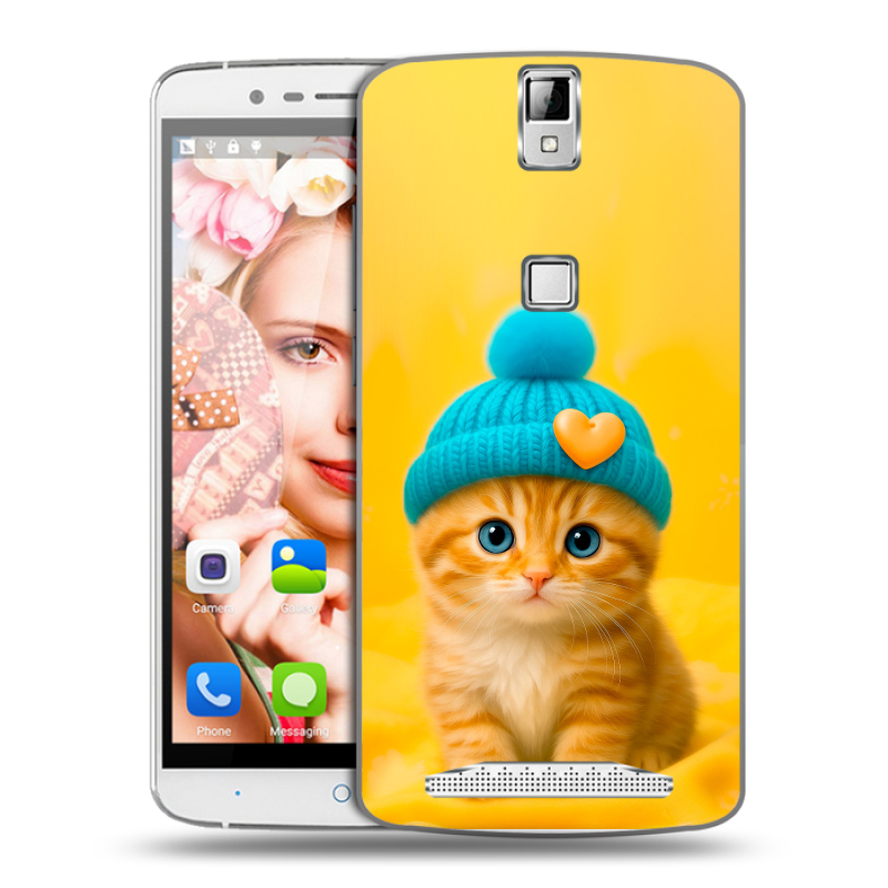 Пластиковый чехол на Elephone P8000 с принтом Котенок в шапке Пластиковый чехол на Elephone P8000 с принтом Котенок в шапке