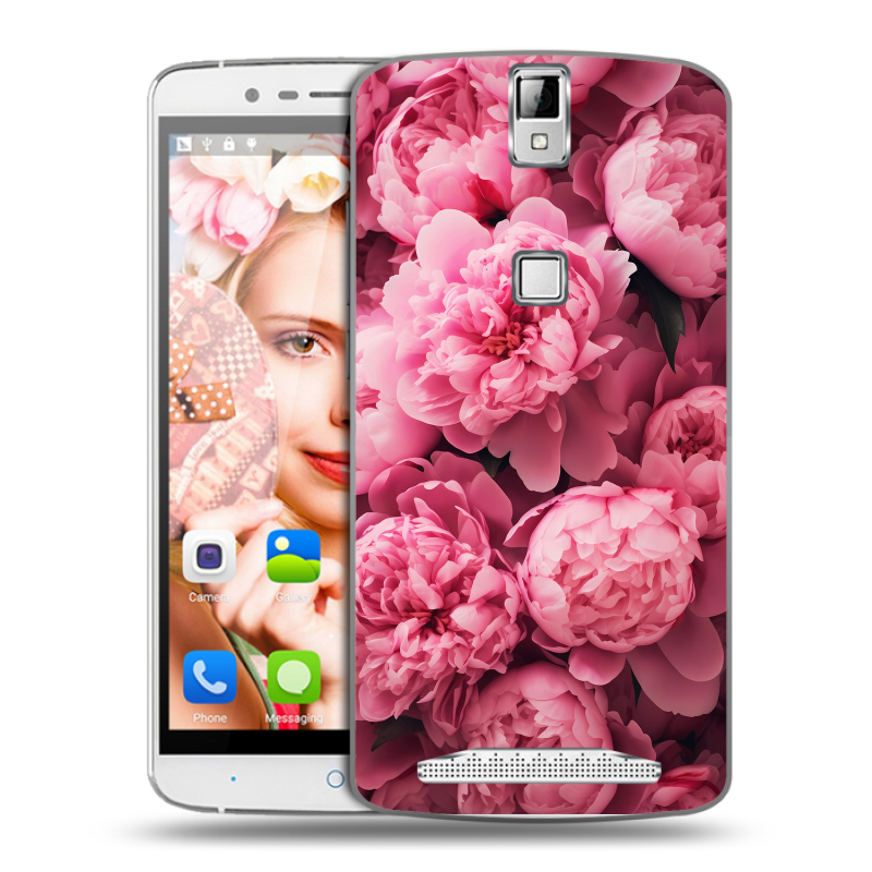 Пластиковый чехол на Elephone P8000 с принтом цветы пионы Пластиковый чехол на Elephone P8000 с принтом цветы пионы