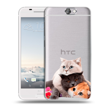 Силиконовый чехол на HTC One A9 с принтом Кошки