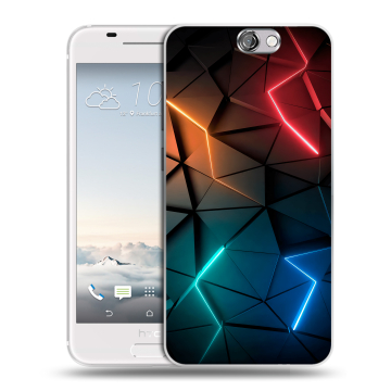Силиконовый чехол на HTC One A9 с принтом Абстракция неон