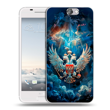 Силиконовый чехол на HTC One A9 с принтом Герб флаг России