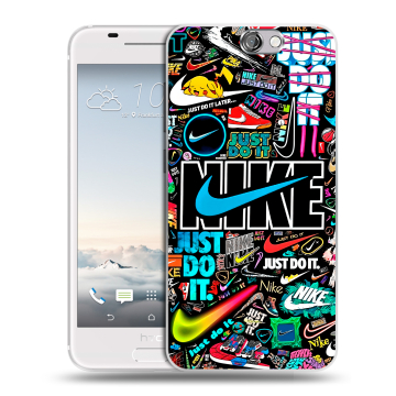 Силиконовый чехол на HTC One A9 с принтом найк nike черный Силиконовый чехол на HTC One A9 с принтом найк nike черный