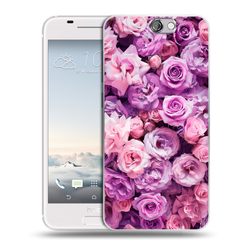 Силиконовый чехол на HTC One A9 с принтом лавандовые розы Силиконовый чехол на HTC One A9 с принтом лавандовые розы