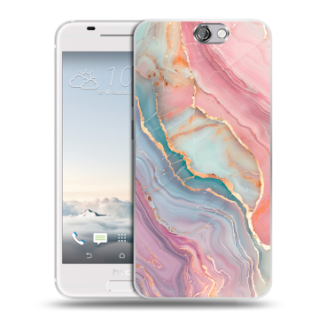 Силиконовый чехол на HTC One A9 с принтом розовый мрамор Силиконовый чехол на HTC One A9 с принтом розовый мрамор