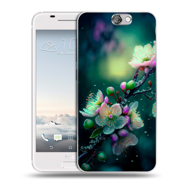 Силиконовый чехол на HTC One A9 с принтом Цветы и мрамор Силиконовый чехол на HTC One A9 с принтом Цветы и мрамор