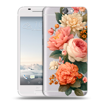 Силиконовый чехол на HTC One A9 с принтом цветы