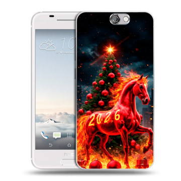 Силиконовый чехол на HTC One A9 с принтом Новый год
