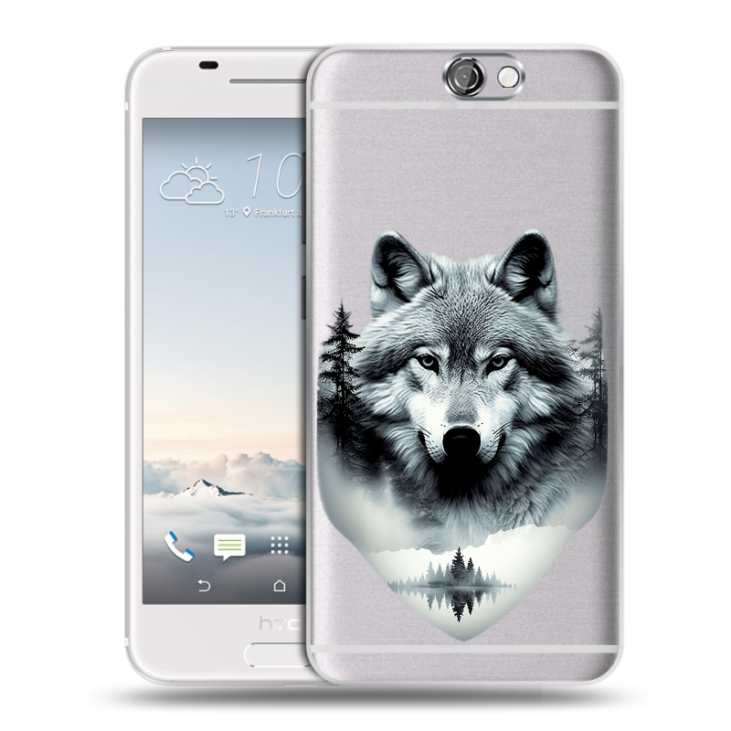Пластиковый чехол на HTC One A9 с принтом Волк в лесу Пластиковый чехол на HTC One A9 с принтом Волк в лесу