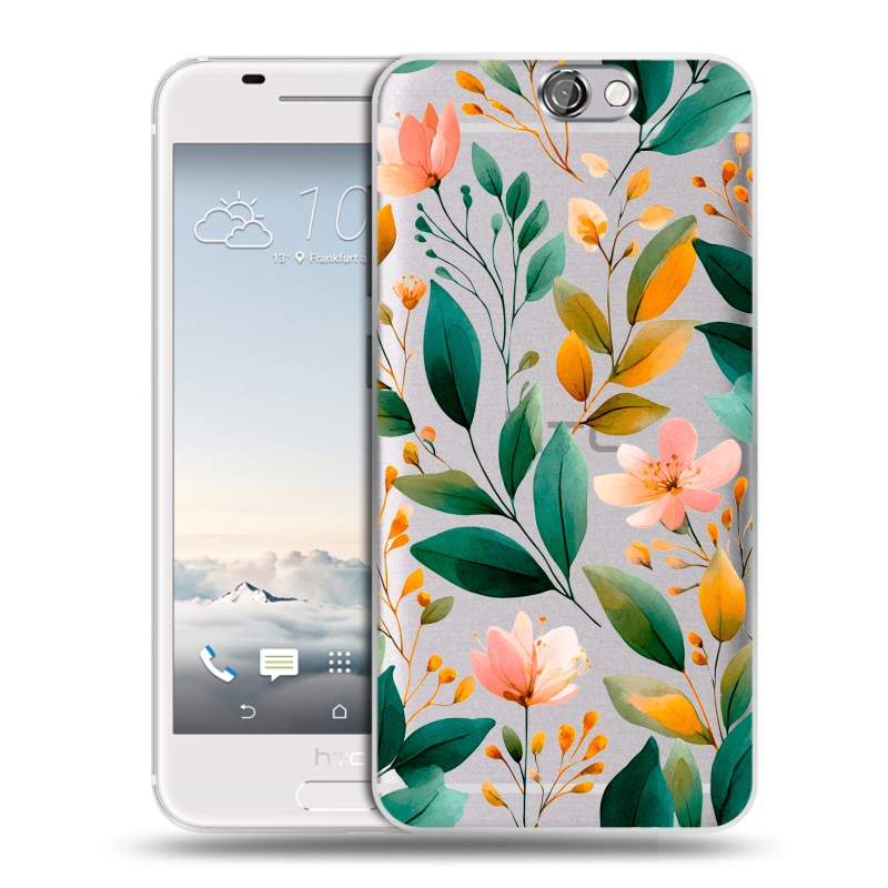 Силиконовый чехол на HTC One A9 с принтом Цветы паттерн Силиконовый чехол на HTC One A9 с принтом Цветы паттерн